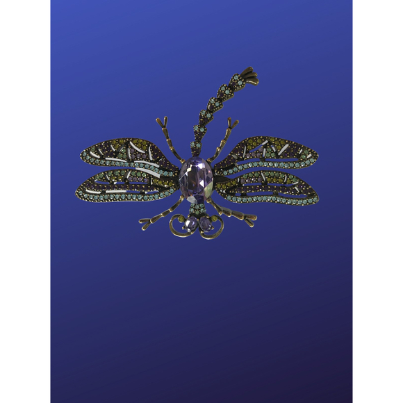 HEIDI DAUS “Trembling Brilliance” Dragonfly Pin Brooch, NWOB, Excellent - Picture 4 of 9